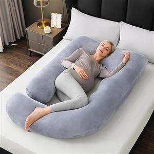 ALANTOP Cuscino per la maternità a forma di U, Cuscini per la gravidanza per dormire, Cuscino per il corpo, Cuscino per l'intero corpo, Supporto morbido e confortevole per schiena, fianchi e addome