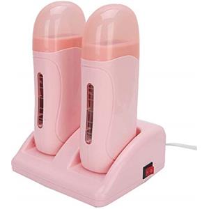 FILFEEL Scaldacera a Rullo con Doppia Cartuccia, Scaldacera Professionale per Depilazione Rulli per Capelli Epilatore Macchina per Cera - Rosa (110V)