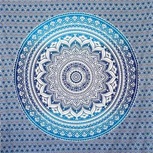 MOMOMUS Arazzo Mandala Multiuso - Pareo Telo Mare Sottile Grande Antisabbia XXL da Spiaggia - Ideale per Picnic, Yoga, Campeggio - Blu, 210x230 cm