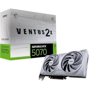 MSI GeForce RTX™ 5070 12G VENTUS 2X OC WHITE Scheda Video - GDDR7, 28Gbps, PCIe 5.0, HDMI 2.1b, DP v2.1b, 6144 CUDA Cores, 192-bit, TORX FAN 5.0, Afterburner, Metal Backplate, 650W PSU raccomandato