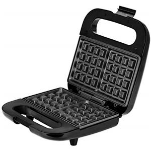 MPM MGO-39M Macchina per 2 Cialde Belghe Spesso, Waffle Maker, Piastre Antiaderenti, Temperatura Automatica, Alloggiamento Inox, 1000W, Nero/Acciaio Inossidabile, 2 Gofres