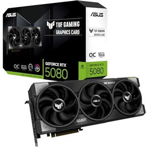 ASUS TUF Gaming NVIDIA GeForce RTX 5080 OC Edition, Scheda Grafica 16 GB GDDR7, 256 Bit, PCIe 5.0, HDMI, DisplayPort, Software GPU Tweak III, Nera, TUF-RTX5080-O16G-GAMING