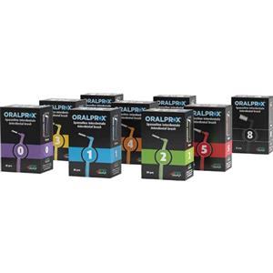 ORALPROX Scovolino Interdentale Verde Misura 2 - Blister da 6 Pezzi con Manico Integrato