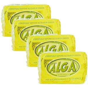Generico Alga Sapone Ecologico, Detersivo per Bucato a Mano e Lavatrice, 100% Naturale - 4 x 400gr