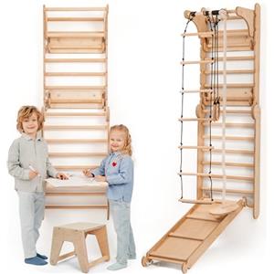 Goodevas Palestra Coperta per bambini con scala Svedese GOODEVAS - Set da Arrampicata Palestrina Montessori