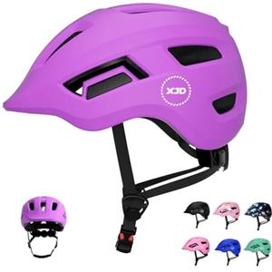 XJD Casco da bicicletta per bambini e ragazzi, casco regolabile per bambini 48-56 cm, casco da skateboard per ragazze e ragazzi 2-8 anni certificazione CE, casco da bici da (Lilla, XS)