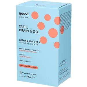 Goovi Drenante Cranberry e Mandarino - Integratore Alimentare in 24 Stick Pack Monouso con Estratti Vegetali