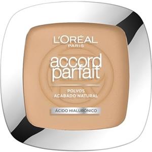 L'Oreal Paris L'Oréal Paris Cipria Uniformante e Fissante, Per Tutti i Tipi di Pelle, Pelle Setosa e Risultato Naturale, Arricchita con Pigmenti Minerali e Acido Ialuronico, Accord Parfait, 3D Beige Doré