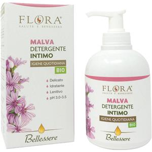 FLORA Bellessere Malva Detergente Intimo 250ml - Delicato, Idratante e Lenitivo con Oli Essenziali Puri