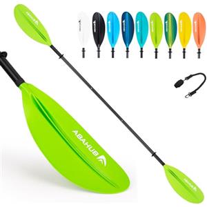 Abahub Pagaia Kayak 220 cm a 240 cm Regolabile Alluminio Doppia Remi Kayak Paddle Pagaie da Kayak con Paddle Line per Kayak Barca a Remi Canoa Nero/Bianco/Blu/Verde/Arancione/Giallo/Turchese