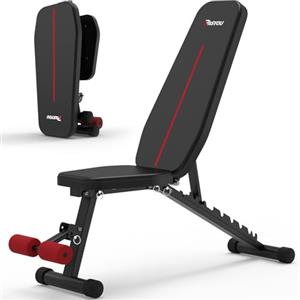 PASYOU Panca Palestra Pieghevole 9 Posizioni Regolabili 90 Gradi Verticale Multifunzionale Panca Piana per L'allenamento Completo del Corpo Panca per Addominali