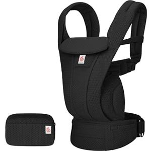 Ergobaby Omni Deluxe All-in-One Marsupio per neonati fino a 20 kg, ergonomico a 4 posizioni in rete, sistema da viaggio, nero onice