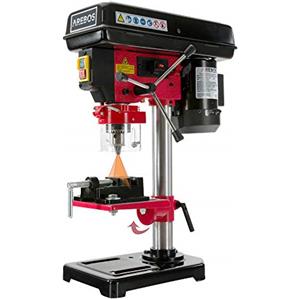 Arebos Trapano a colonna da banco 500 W | Posizione laser | 2.500 Rivoluzioni al minuto | Regolazione del banco: 45° - 0 - 45° | Velocità selezionabili: 5 | Mandrino dentato da 13 mm