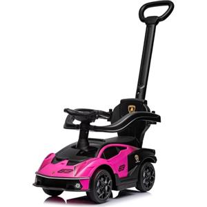 Mondial Toys Primi Passi 3 in 1 Macchina Cavalcabile Lamborghini Sian Bambini 12-36 Mesi Maniglione Direzionabile Suoni Antiribaltamento Vano Portaoggetti (Rosa)