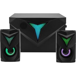 HARD Casse PC Sistema 2.1 USB Speaker piu Subwoofer Controllo Volume Illuminazione LED RGB HARD3208