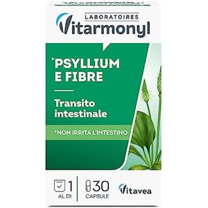 Vitarmonyl Psyllium e Fibre - Stipsi e Transito Intestinale - 30 Capsule | Con Avena e Psillio - Azione Lenitiva Emoliente del Sistema Digerente - Per Irregolarità Intestinale - Vegano - 1 Mese