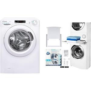 Candy Smart CS4 1272DE/1-S Lavatrice, 7 Kg, 1200 Giri, Connettività NFC, Cicli Rapidi & CARE + PROTECT Kit di Incolonnamento Universale, Kit di Incolonnamento Salvaspazio