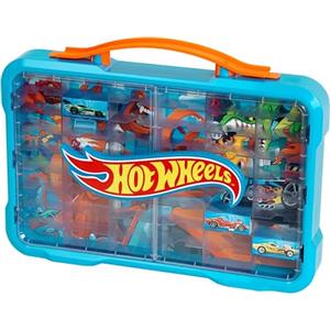 Theo Klein 2408 Hot Wheels Valigetta da Collezione a Vetrina, Spazio per 54 Macchinine, Logo Hot Wheels Luminoso, con Pratica Maniglia per il Trasporto, Giocattolo per Bambini dai 3 Anni in Su