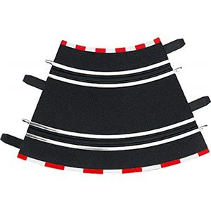 Carrera 61611 Curva 1/45° per Pista Auto Giocattolo - Confezione da 4 Pezzi, Scala 1:43