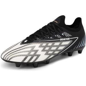 DREAM PAIRS Scarpe da Calcio da Uomo Scarpe da Calcio Professionali con Tacchetti e Punte Scarpe da Calcio per Esterni per Uomo,Size 41,Nero Bianco,SDSS2406M-E
