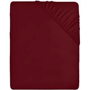 Utopia Bedding Lenzuolo con Angoli Due Piazze Matrimoniale - 200x200cm - Bordeaux - Microfibra di Poliestere Spazzolato - Lenzuolo sotto con Angoli Elasticizzato