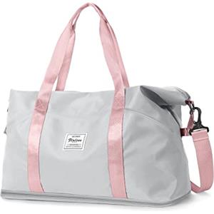 SEAFEW 40x20x25 Ryanair Borsa da Viaggio Bagaglio a Mano Borsone da Viaggio Espandibile Borsa Palestra Borsone Palestra Valigia Borsa da Weekend Borsone Valigia Borsa a Mano, Rosa grigio