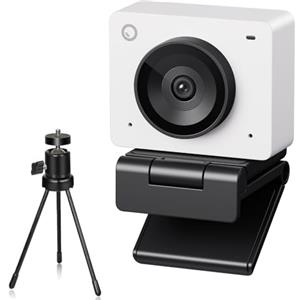 OBSBOT Meet SE 1080P 100FPS Webcam per PC, Web Cam USB con tracciamento AI, Microfono, Treppiede, HDR sfalsato, Modalità Bellezza, Telecamera streaming Plug&Play per laptop/desktop, Conferenza Bianco