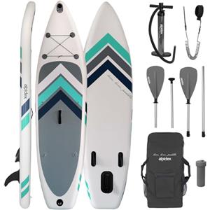 ALPIDEX Stand Up Paddle Gonfiabile 305 x 76 x 15 cm ISUP Portata Massima 150 kg Tavola SUP Leggero Stabile Set Completo, Colore:Bianco