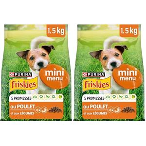 Friskies PURINA FRISKIES Mini Menu Vitafit Crocchette per Cani Adulti con Pollo e Verdure Sacco da 1.5kg (Confezione da 2)