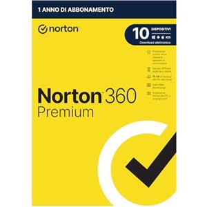 Symantec Norton 360 Premium 2025, Antivirus 10 dispositivi, 1 anno, prodotto fisico