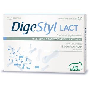 Alta Natura Digestyl Lact - Integratore Alimentare a Base di Lattasi per Migliorare la Digestione del Lattosio - 30 Capsule