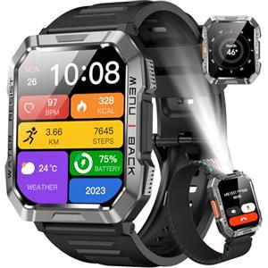Blackview Smartwatch Uomo, Smartwatch Militare Uomo Fitness con Chiamate Bluetooth,2.01