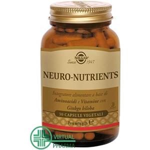 Solgar Neuro-Nutrients - Integratore con Aminoacidi, Vitamine B e Ginkgo Biloba - 30 Capsule Vegetali