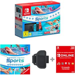 Nintendo Switch (Neon Red/Neon Blue) Switch Sports Pre Installed Switch Online 12 Month Subscription Redemption Code