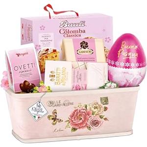 RE REGALO CONFEZIONE REGALO ROSA 5 Pezzi, Colomba Pasquale Bauli, Uova di Pasqua, Ovetti di Cioccolato, Meringhe, Tavoletta di Cioccolato Bianco, Idee Regalo Pasqua 2025