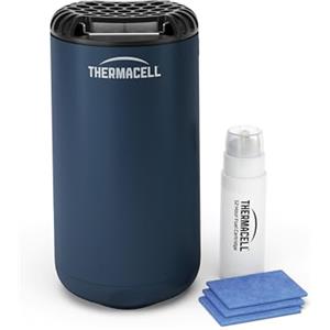 Thermacell Repellente Antizanzare Mini Halo, Per Esterno, Giardino e Patio, Protezione Efficace 21m², Inodore, Include 12 Ore di protezione, 1 Cartuccia + 3 Piastrine, Blu Navy