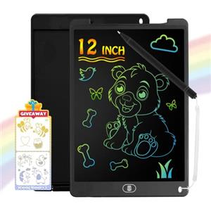 Carviki Lavagna Magnetica per Bambini da 12 Pollici, Lavagnetta Cancellabile, Tavoletta Grafica, Lavagna Digitale,Giochi Bambini 3 4 5 6 Anni,Regali di Compleanno e Natale per Ragazzi e Ragazze Nero