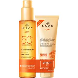 Nuxe Sun Olio Solare SPF50 Latte Doposole 150ml 100ml - Protezione Alta e Nutrimento per Viso e Corpo