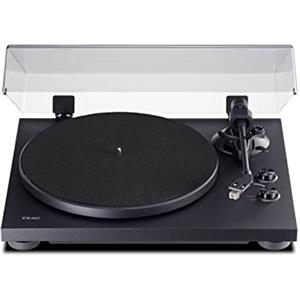Teac TN-280BT-A3 Giradischi con Bluetooth (piatto in alluminio, trazione a cinghia, preamplificatore phono MM, cabinet in MDF ad alta densità) Nero
