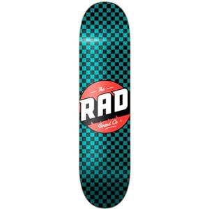 RAD Unisex - Adulto Checker Skateboard, nero/petrolio, 7.75