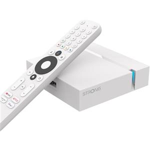STRONG - Streaming Box Android TV 4K UHD - Leap-S3+ V2 - Chromecast Integrato - Compatibile con Assistente Vocale Google - Dolby Atmos & Dolby Vision - Facile da Installare - Bianca