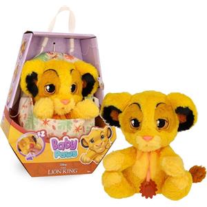IMC Toys Baby Paws Simba - Peluche Interattivo 24cm con Suoni, Apre e Chiude gli Occhi, Include Borsetta-Copertina
