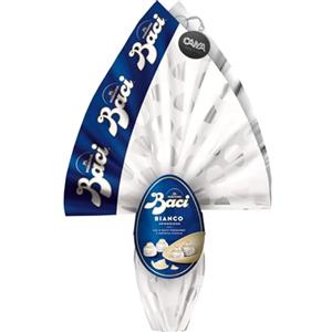 CAIYA Baci Perugina Uovo di Cioccolato Bianco Armonioso con 4 Baci e Sorpresa Gioiello 265g con Portachiavi CAIYA® (Pasqua 2024)