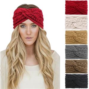 DRESHOW 6 Pezzi Fasce per Capelli Tessuto di Lana Turbante Ampia Fascia da Donna Invernale Accessori Cerchietti per Donna Ragazze