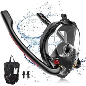 dellyy Maschera da Snorkeling, Maschera Subacquea Adulti, Maschera da Snorkeling per Bambini con 180° Visuale Panoramica Pieno Facciale Anti Appannamento e Infiltrazioni Design (S/M)
