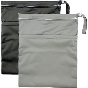 Goorder Wet Bag Pannolini Lavabili, Borsa per Pannolini, 2 Pezzi Organizer riutilizzabile per borsa fasciatoio a due tasche con cerniera per pannolini per bambini, palestra, spiaggia, piscina