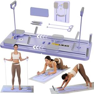 FlexuraFit EFGETD Aggiornato Pilates Reformer Macchina per la Casa Multifunzionale Tavola Addominale Rimbalzo Automatico Ab Roller Wheel Training Board Full Body Workout Equipment