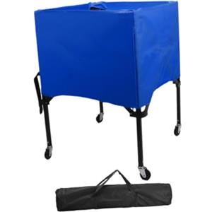 F Fityle Carrello per palloni Sportivi con rotelle con Borsa portaoggetti Comodo Contenitore per palloni Carrello da pallavolo con Ruote Pieghevole per, Blu