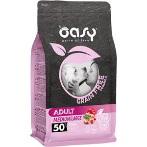 Oasy Per Cani GRAIN FREE ADULT MEDIUM/LARGE MAIALE 12 Kg Prezzo x 2 unità