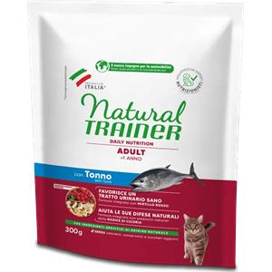 Natural Trainer Gatto Adulto con Tonno - Alimento Secco Completo da 300g per Gatti Adulti con Omega 3, Prebiotici e Ingredienti Naturali